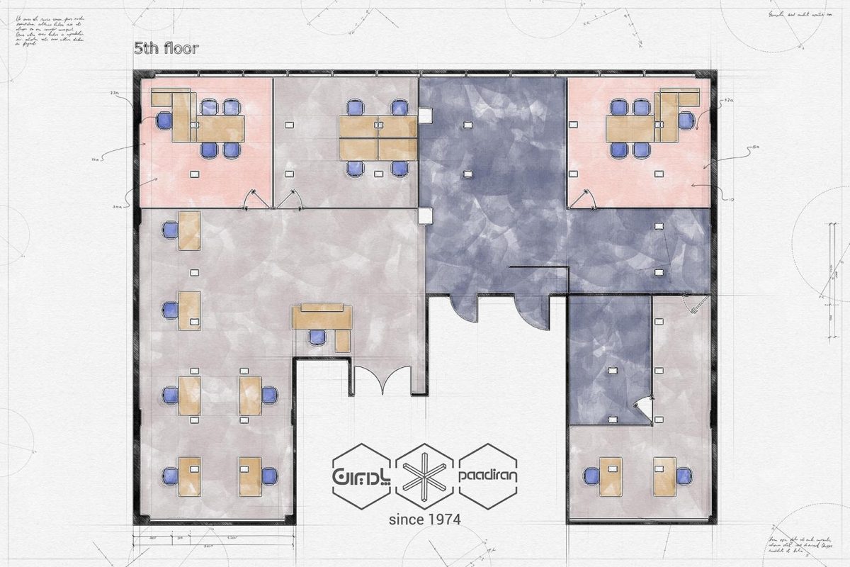 پلان طبقه پنچم ساختمان ایران رادیاتور پلان طبقه پنچم ساختمان ایران رادیاتور