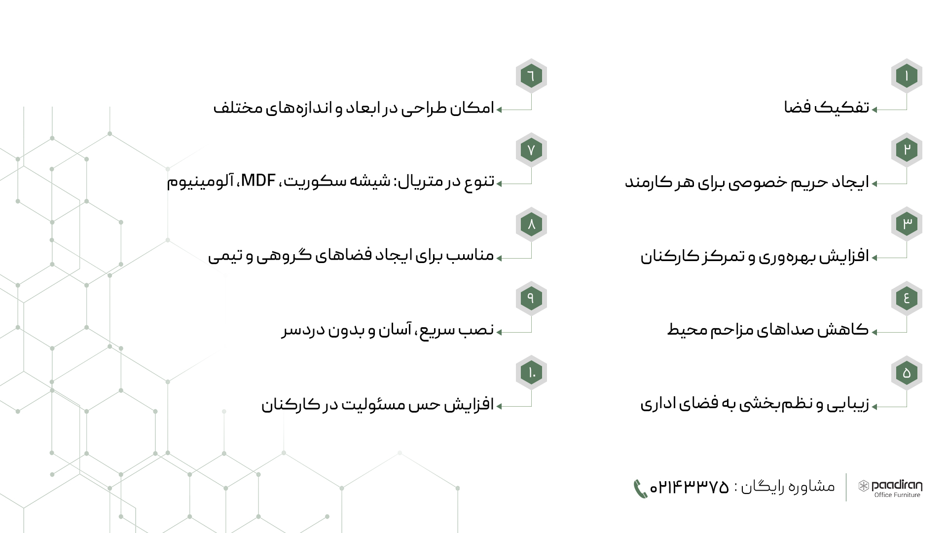 مزیت پارتیشن اداری